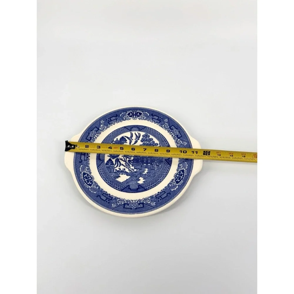 Royal China Willow Ware Blue White Ironstone Platter, Willow Pattern, Handles